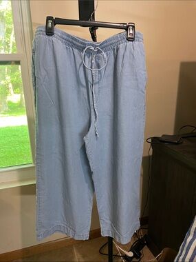 Dkny Light Blue Wide-Leg Drawstring Jeans very lightweight.